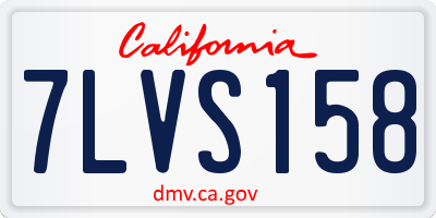 CA license plate 7LVS158