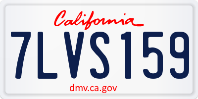CA license plate 7LVS159