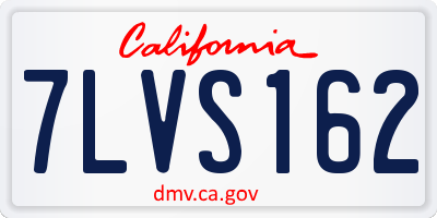 CA license plate 7LVS162