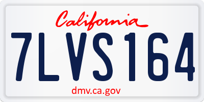 CA license plate 7LVS164