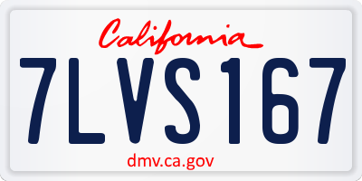 CA license plate 7LVS167
