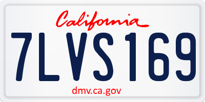 CA license plate 7LVS169