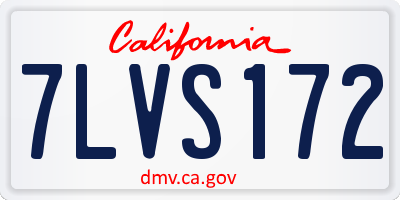 CA license plate 7LVS172