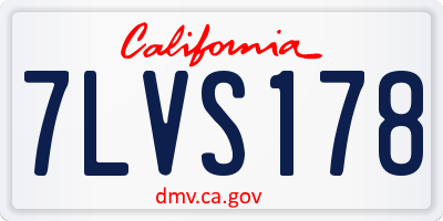 CA license plate 7LVS178