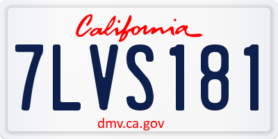 CA license plate 7LVS181