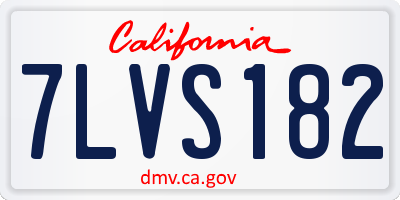 CA license plate 7LVS182