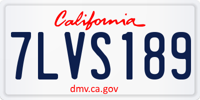 CA license plate 7LVS189