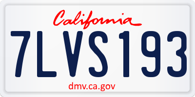 CA license plate 7LVS193