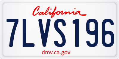 CA license plate 7LVS196