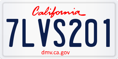 CA license plate 7LVS201