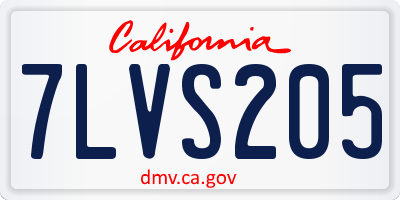 CA license plate 7LVS205