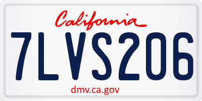 CA license plate 7LVS206