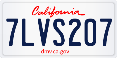 CA license plate 7LVS207
