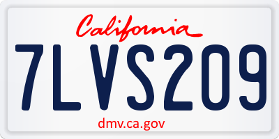 CA license plate 7LVS209