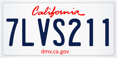 CA license plate 7LVS211