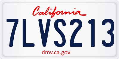 CA license plate 7LVS213