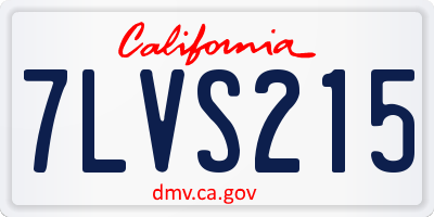 CA license plate 7LVS215