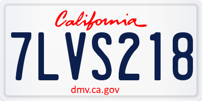 CA license plate 7LVS218
