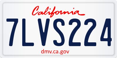 CA license plate 7LVS224
