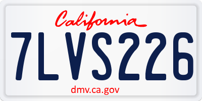 CA license plate 7LVS226