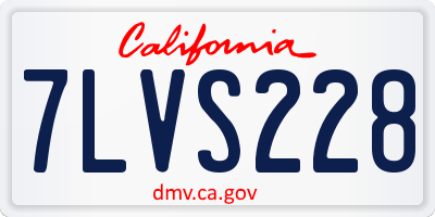 CA license plate 7LVS228