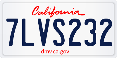 CA license plate 7LVS232