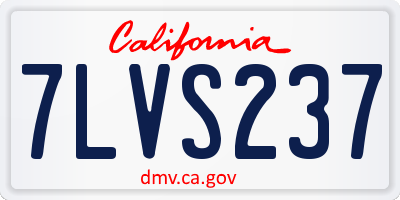 CA license plate 7LVS237