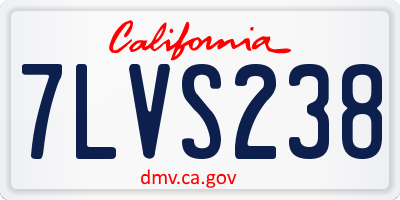 CA license plate 7LVS238