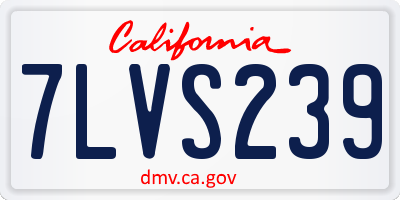 CA license plate 7LVS239