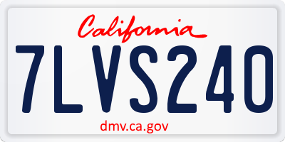 CA license plate 7LVS240