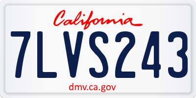 CA license plate 7LVS243