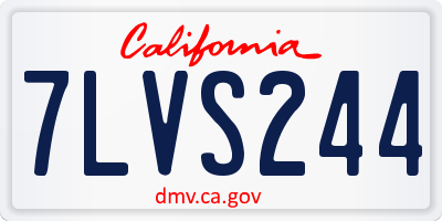 CA license plate 7LVS244