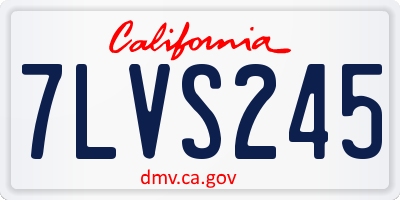 CA license plate 7LVS245