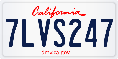CA license plate 7LVS247