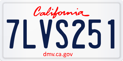 CA license plate 7LVS251