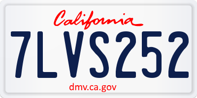 CA license plate 7LVS252