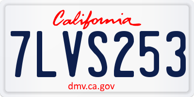 CA license plate 7LVS253