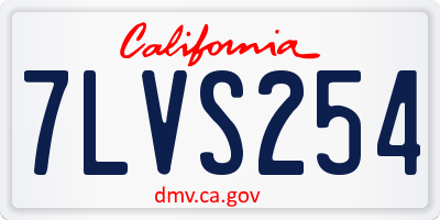 CA license plate 7LVS254