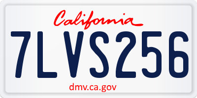 CA license plate 7LVS256