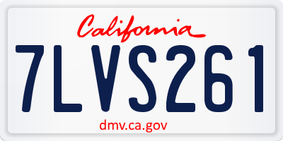 CA license plate 7LVS261