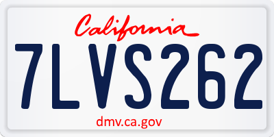 CA license plate 7LVS262