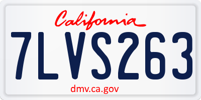 CA license plate 7LVS263