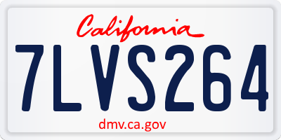 CA license plate 7LVS264