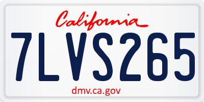 CA license plate 7LVS265