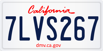 CA license plate 7LVS267
