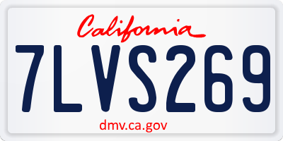CA license plate 7LVS269