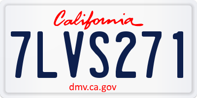 CA license plate 7LVS271