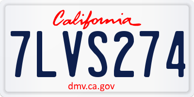 CA license plate 7LVS274