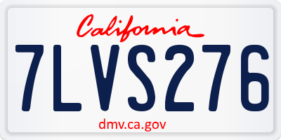 CA license plate 7LVS276