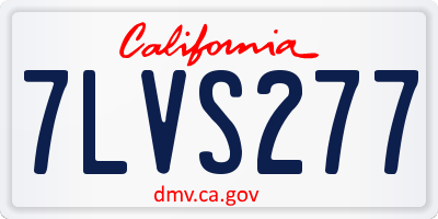 CA license plate 7LVS277